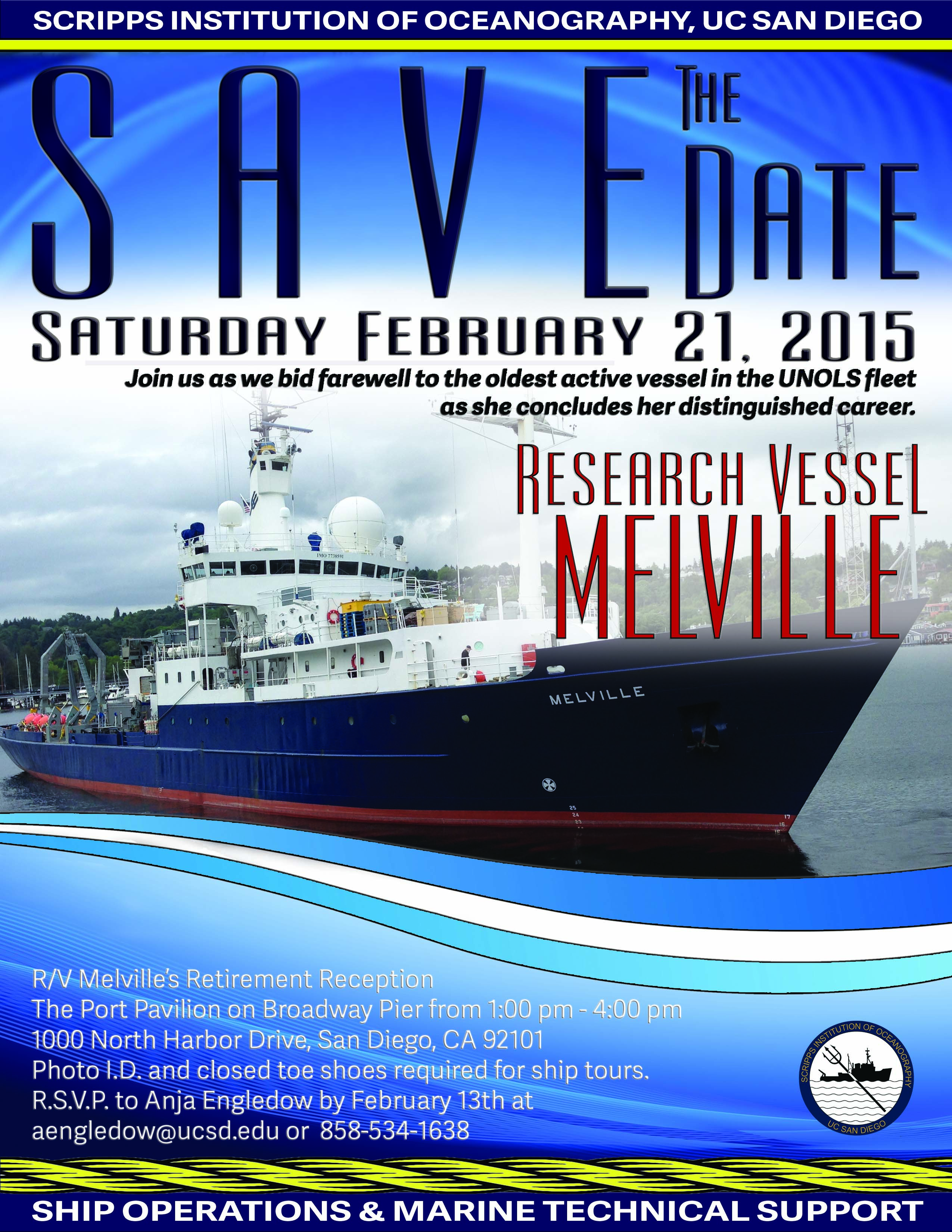 Scripps to Host Retirement Ceremony for R/V Melville UNOLS